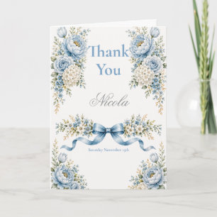 Dusty Blue Sweet Sixteen Thank You Card