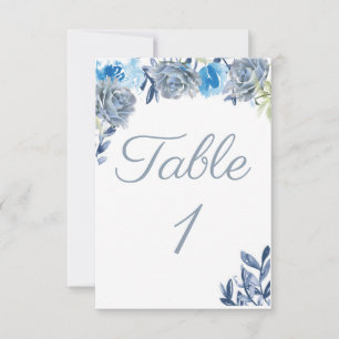 Dusty Blue Table Number