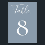 Dusty Blue Table Number Card<br><div class="desc">Chic dusty blue table number card,  designed to match our Dusty Blue Botanical Collection.</div>