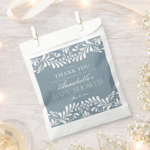Dusty Blue Talavera Fiesta Boy Baby Shower Dessert Favour Bags