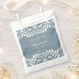 Dusty Blue Talavera Fiesta Bridal Brunch Dessert Favour Bags