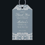 Dusty Blue Talavera Fiesta Bridal Shower Favour Gift Tags<br><div class="desc">Everyone loves a fiesta! This collection is a stunning blend of elegance and cultural heritage, inspired by the traditional Mexican Talavera tile patterns. The earthy dusty blue Terracotta floral border exudes sophistication and a touch of festive charm, making it perfect for your Spanish or Mexican inspired celebration. Whether you're hosting...</div>