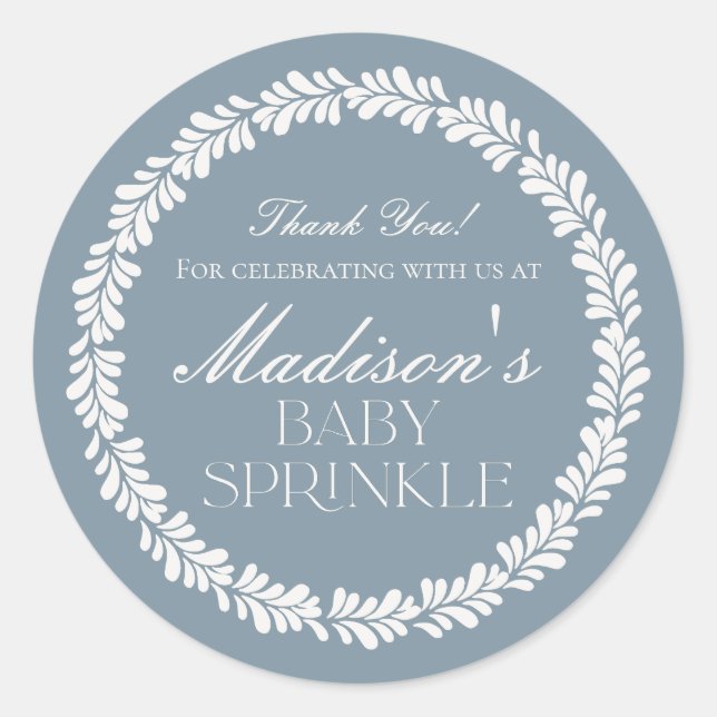 Dusty Blue Talavera Spanish Fiesta Baby Sprinkle Classic Round Sticker (Front)