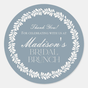 Dusty Blue Talavera Spanish Fiesta Bridal Brunch Classic Round Sticker