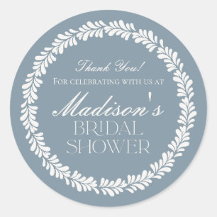 Dusty Blue Talavera Spanish Fiesta Bridal Shower Classic Round Sticker