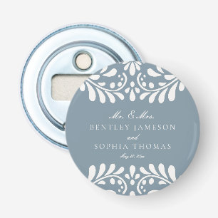 Dusty Blue Talavera Spanish Fiesta Wedding Favors Bottle Opener