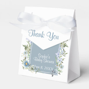 Dusty Blue Tea Party Baby In Bloom Baby Shower  Favour Box