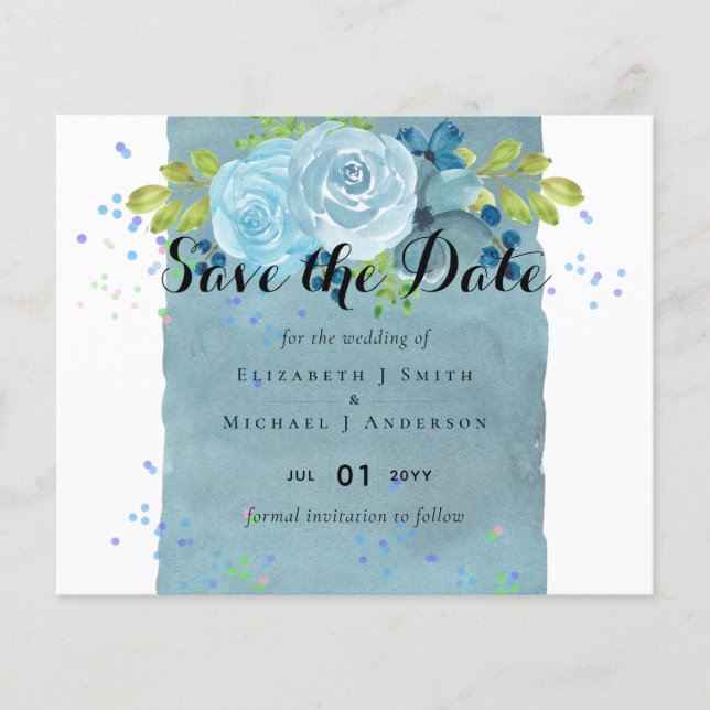 Dusty Blue Teal Wedding Trending Budget (Front)