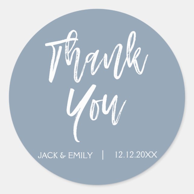 Dusty Blue Thank You Envelope Seal (Front)