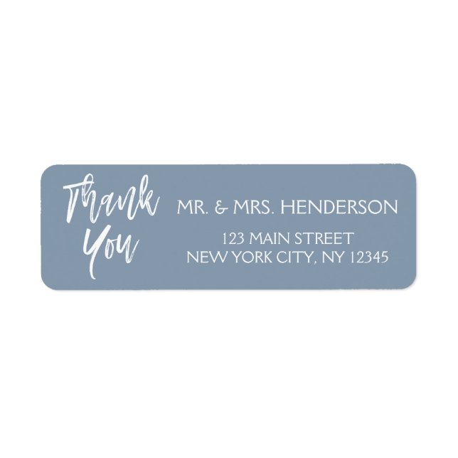 Dusty Blue Thank You Return Address (Front)
