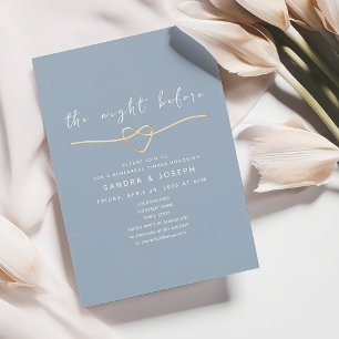 Dusty Blue The Night Before Rehearsal Dinner  Invitation