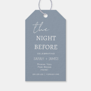 Dusty Blue the Night Before Wedding Thank You Gift Tags