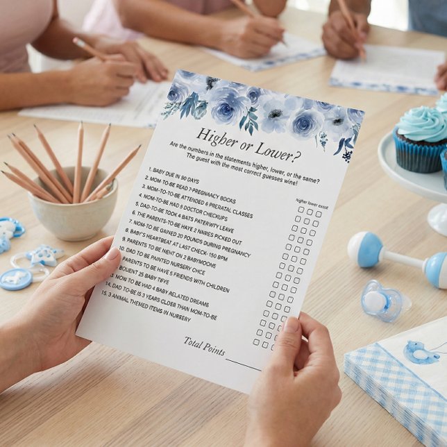 Dusty Blue The Number Challenge Baby Shower Game  Flyer (Creator Uploaded)