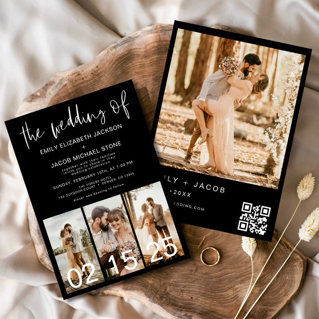 Dusty Blue The Wedding of Minimalist QR code Invitation (Creator Uploaded)