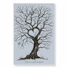 Dusty Blue Thumb Print Tree Wedding Guest Book