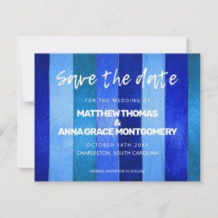 Dusty Blue Tones Wooden Rustic Save The Date