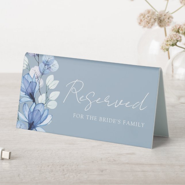 Dusty Blue Transparent Floral Reserved (In SItu (Table))