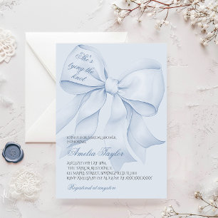 Dusty Blue Tying Knot Bridal Shower Invitation