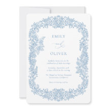 Dusty Blue Vintage Baroque Floral Wedding