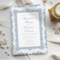 Dusty Blue Vintage Elegant Victorian Lace Wedding