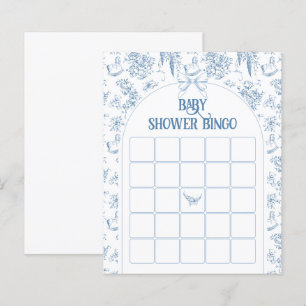 Dusty Blue Vintage Floral Baby Shower Bingo Game