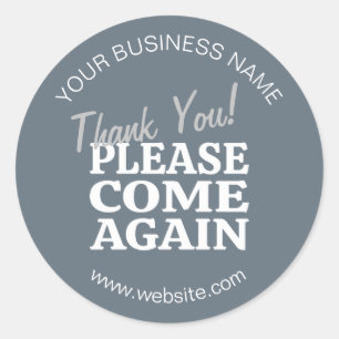 Dusty Blue Vintage Inspired Thank You Classic Round Sticker