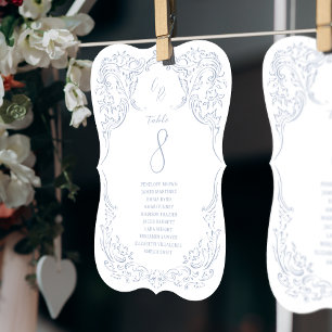 Dusty Blue Vintage Monogram seating charts