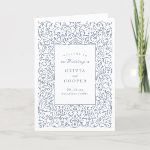 Dusty Blue Vintage Ornate Frame Classic Wedding  Programme