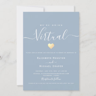 Dusty Blue Virtual Wedding Invitation