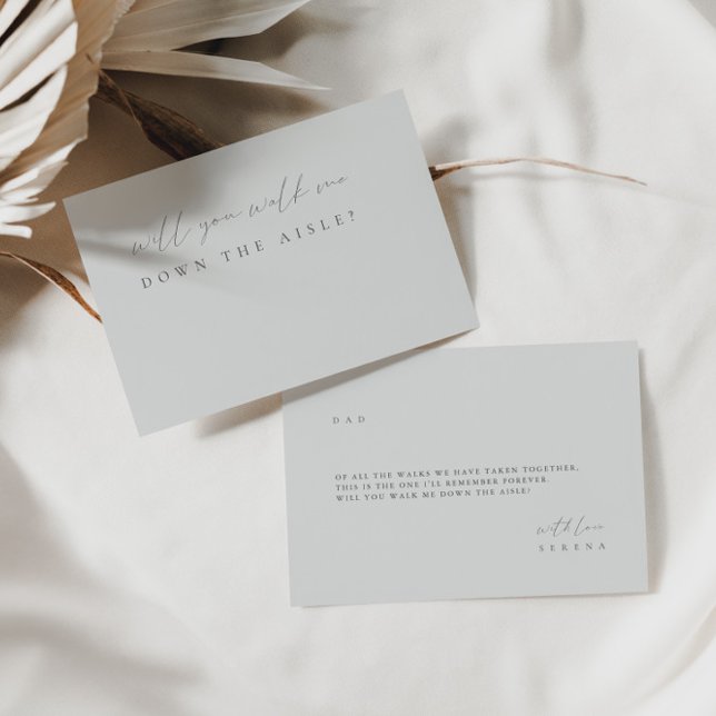 Dusty Blue Walk Me Down The Aisle Proposal Card (Creator Uploaded)