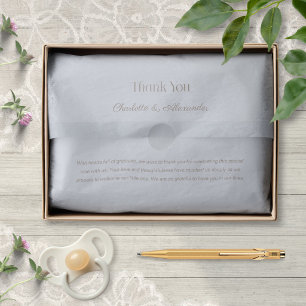 Dusty Blue Watercolor Bow Baby Shower Thank You Tissue Paper