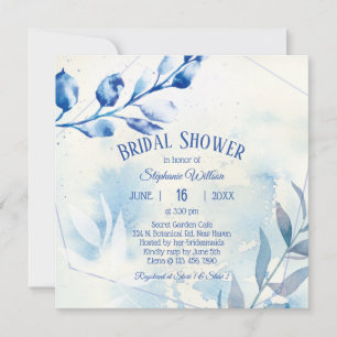 Dusty Blue Watercolor Bridal Shower Invitation