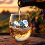 Dusty Blue Watercolor Floral Bridal Shower Stemless Wine Glass<br><div class="desc">Step into the whimsical world of elegant and stylish bridal shower accessories with our Dusty Blue Floral Bridal Wine Glass. The alluring design exudes a soft, romantic charm that beautifully compliments any bridal shower or wedding invitations and favours. TIP: Matching wedding suite cards like RSVP, wedding programs, banners, tapestry, gift...</div>