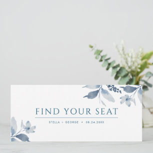 Dusty Blue Watercolor Floral Seating Chart Header