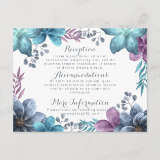 Dusty Blue Watercolor Floral Wedding Enclosure