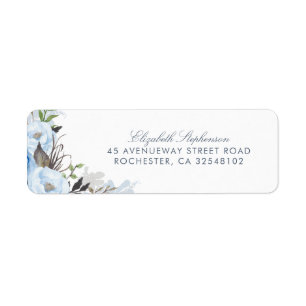 Dusty Blue Watercolor Flowers Romantic Wedding