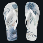 Dusty Blue Watercolor Flowers Silver Elegant Flip Flops<br><div class="desc">Dusty Blue Watercolor Flowers Silver Elegant Flip Flops. Unique,  beautiful,  stylish design. Easy to be personalised. Matching items are available.</div>