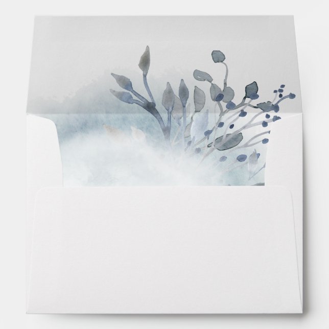 dusty blue watercolor greenery envelope (Back (Bottom))