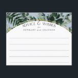 Dusty Blue watercolor greenery wedding advice card<br><div class="desc">Modern Watercolor Greenery wedding advice & wishes</div>