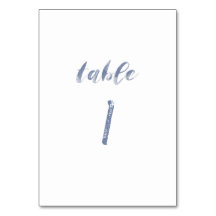 Dusty Blue Watercolor Table Numbers