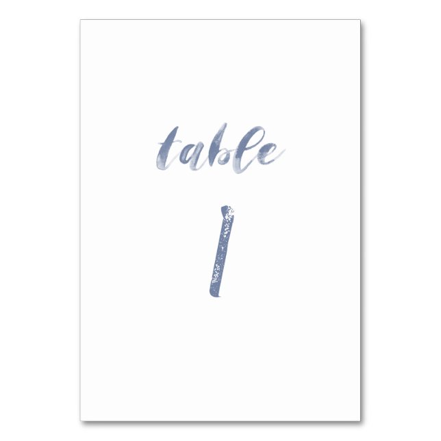 Dusty Blue Watercolor Table Numbers (Front)