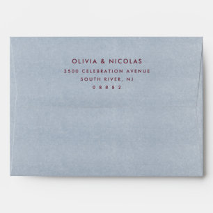 Dusty Blue Watercolor   Wedding Envelope