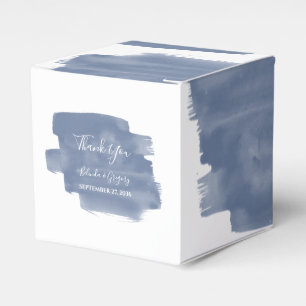 Dusty Blue Watercolor Wedding Favour Box