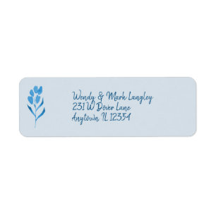 Dusty Blue Watercolor Wedding Invitation  Label