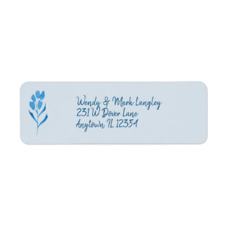 Dusty Blue Watercolor Wedding Invitation  Label
