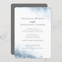 Dusty Blue Watercolor Wedding Invitations