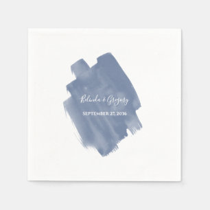 Dusty Blue Watercolor Wedding  Napkin