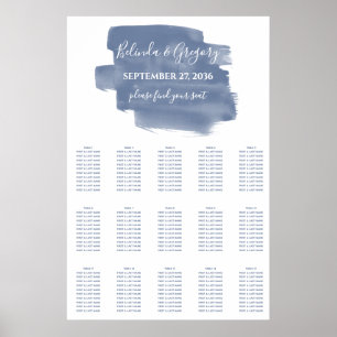 Dusty Blue Watercolor Wedding Seating Chart