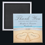 Dusty Blue Wedding 2 Hearts on Sand Wedding favour Magnet<br><div class="desc">Dusty BlueBeach Wedding 2 Hearts in the Sand wedding magnet favour.  Beach wedding products are available on a large array of products for the perfect custom beach wedding.</div>