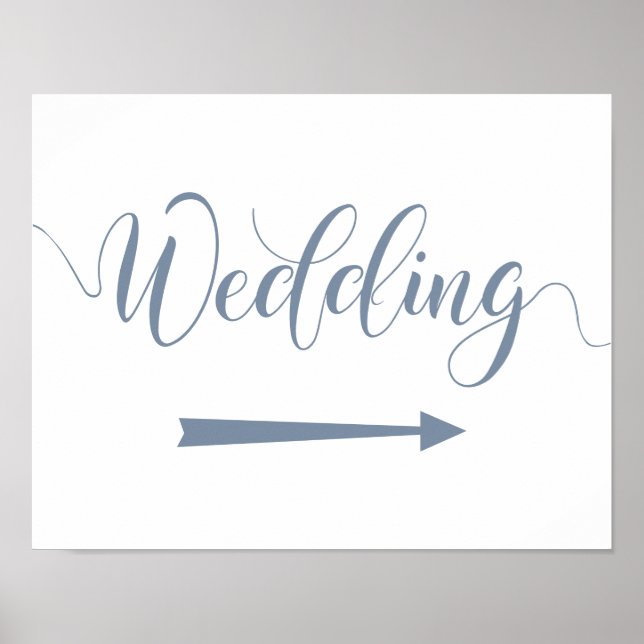 Dusty Blue Wedding Arrow Sign (Front)